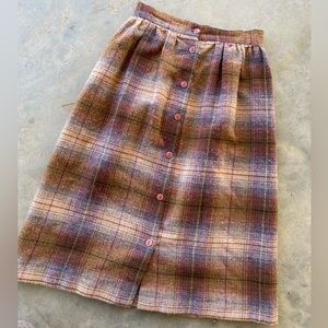 Vintage Wool Blend High Waist Skirt